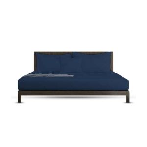 Rainbow Linen Bed Sheet Set Queen Size Dark Blue (Pack Of 3)
