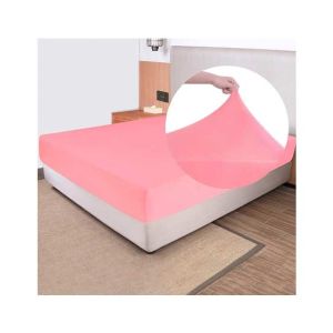 Rainbow Linen Jersey Fitted Bed Sheet King Size Pink (RHP128)
