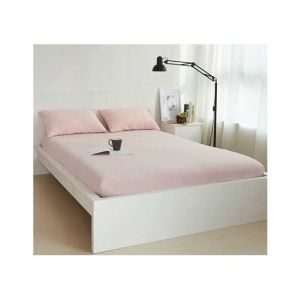 Rainbow Linen Jersey Fitted Bed Sheet Single Size Pink (RHP104)
