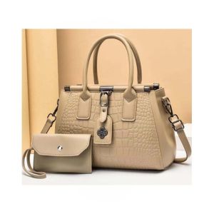 Saad Collection Handbag With Pouch For Women Beige (0072)