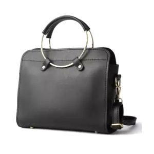 Saad Collection PU Leather Hand Bag For Women Black (0042)