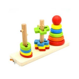 ShopEasy Rainbow Three Column Shape Sorting Tower
