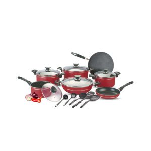 SK Cookware Non-Stick Indigo Cookware Gift Set Maroon - 17 Pieces