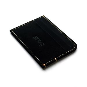 Snug Leather Card Holder/Wallet For Men Matte Black (BN-002)