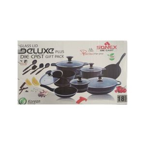 Sonex Die Cast Cookware Gift Set Black - 18 Pcs