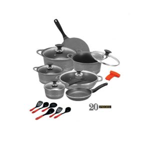 Sonex Eden Plus Cookware Set Black - 20 Pcs