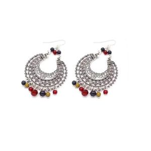 Style Axis Delicate Beads Dangle Earring For Women Sliver