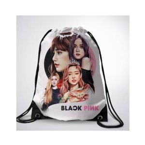 Traverse Black Pink Digital Printed Drawstring Bag (T568DRSTR)