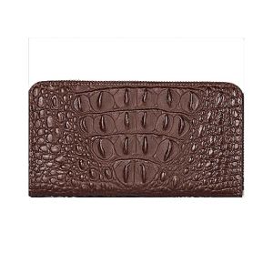 Tasmanpk Crocodile Pattern Wallet For Unisex - Brown (1000)