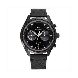 Tommy Hilfiger Leather Men's Watch Black (1791731)