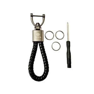 King Hat & Caps Toyota Pure Leather Metallic Keychain With Screw Driver