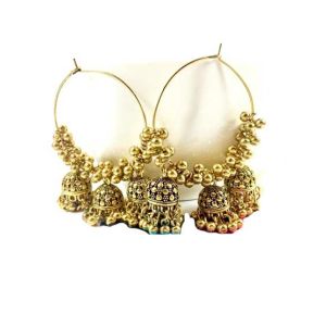 Vero by Sania Peora Hoop Hanging Triple Jhumka Earring (D-266)