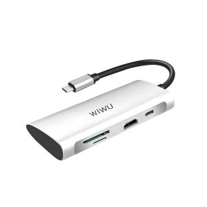 WIWU Alpha 7 In 1 USB-C Hub Gray (Alpha 731HP)