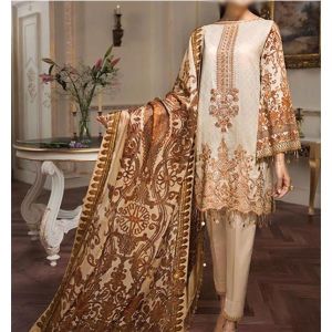 Waqas inc Embroidery Unstitched Lawn 3 Pieces Suit (0021)