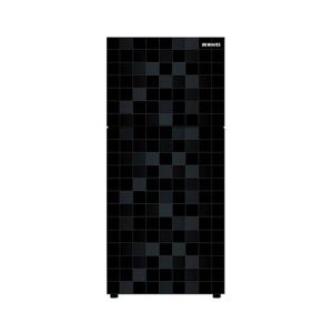 Waves Glass Door Freezer On Top Refrigerator 16 Cu ft Checked Black (WR-316)