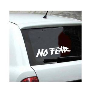 Wish Hub Cool Slogan No Fear Car Sticker White