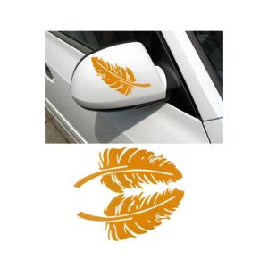 Wish Hub Rear View Mirror Leaf Car Sticker Yellow