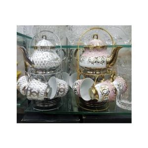 Easy Shop 13 Pieces Tea Set with Metal Stand