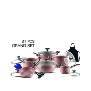 Xelent Marble Grand Non stick Cookware Gift Set Golden - 21 Pcs