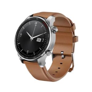 Yolo Ultron Smart Watch Leather Strap-Chrome Silver
