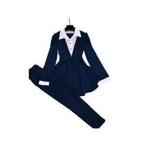 ZamZam 2pc Dress For School Girls (AC-128)-Navy Blue