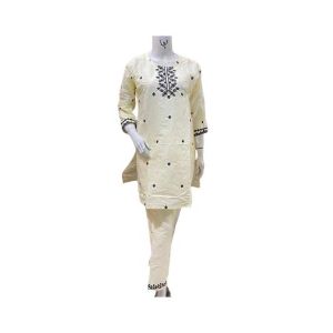 ZamZam Embroidery Creampie 2pc Dress For Women