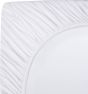 iShopping - Rainbow Linen Jersey Fitted Bed Sheet King Size White (RHP124)