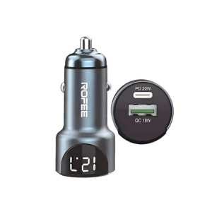 Rofee 20W Dual Port Smart and Fast Car Charger Black (RC-201)
