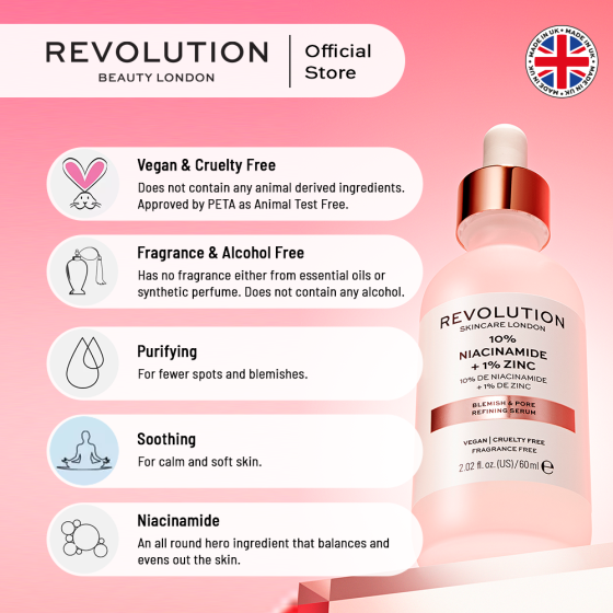 iShopping - Revolution Skincare 10% Niacinamide And 1% Zinc Blemish & Pore Serum 30ml