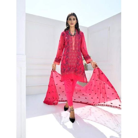 iShopping - Glittire Aura Collection Vol-1 Unstitched 3 Piece (Cherry Berry)