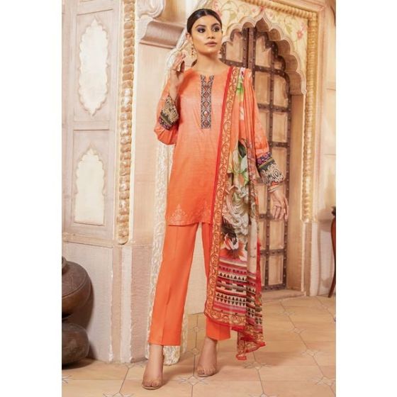 iShopping - Jahanara Coral Mid Summer '22 Unstitched 3 Piece Suit Peachy Peach (CJ9-08)