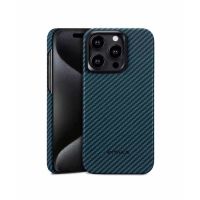Pitaka MagEZ Aramid Fiber Case For iPhone 15 Pro Black/Blue Twill (PIT-0014)