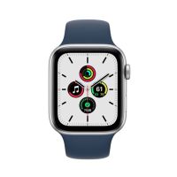 Apple iWatch SE 44mm Silver Aluminum Case With Abyss Blue Sport Band - GPS