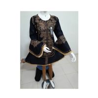 Women's Street Embroidery Stitch Frock For Women Blue