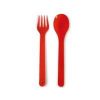 Appollo Saga Cutlery Spoon And Fork (Pack Of 6)-Red