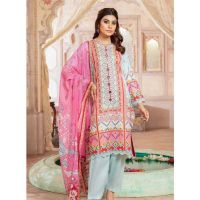 Jahanara Coral Mid Summer '22 Unstitched 3 Piece Suit Blue Bell (CJ9-01)