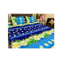 Araaish King Size Cotton Bedsheet Set - 3 Pcs-Light Blue