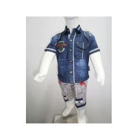 Madina Fashion Denim Shirt And Short For Boys Multicolor (Su-00001)