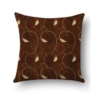 Maguari Taffeta Leafs Cushion Brown