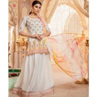Jahanara Coral Mid Summer '22 Unstitched 3 Piece Suit Spring White (CJ9-11)