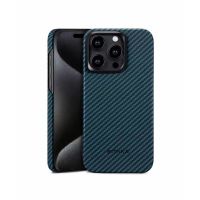 Pitaka MagEZ Aramid Fiber Case For iPhone 15 Pro Max Black/Blue Twill (PIT-0007)