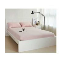Rainbow Linen Jersey Fitted Bed Sheet Queen Size Pink (RHP113)