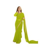 ZamZam Chifon Saari For Women-Green
