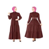 ZamZam Turkish Patchwork Maxi For Women-Brown