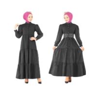ZamZam Turkish Patchwork Maxi For Women-Dark Grey