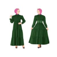 ZamZam Turkish Patchwork Maxi For Women-Green
