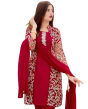 iShopping - Rg Shop Embroided Inner, & Trouser 3Piece Suit.-Red