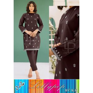 RG Shop Embroidery 2 pes suit for women-Brown