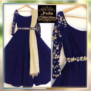 Pista Collection 3pcs Sleeves Embroidered Maxi-Purple