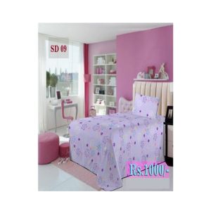 AAM Printed Single Bed Sheet With 1 Pillowcase (SD-09)